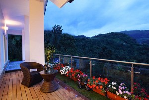 выход балкона сад