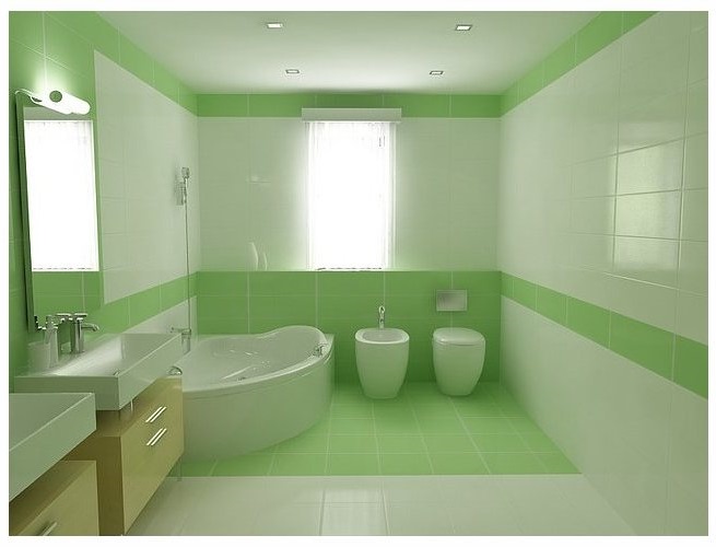 Бело Зеленая Ванная Комната Фото