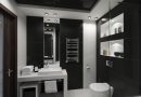 Черно–белая ванная комната