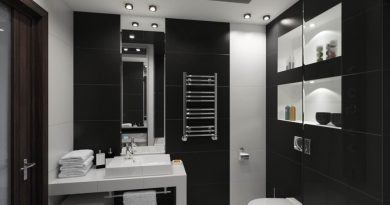 черно-белая ванная комната фото