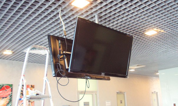 Як прикріпити телевізор до стелі