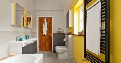 дизайн ванної кімнати жовтого кольору