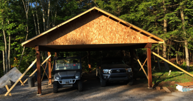 дерев'яний навіс для машини фото