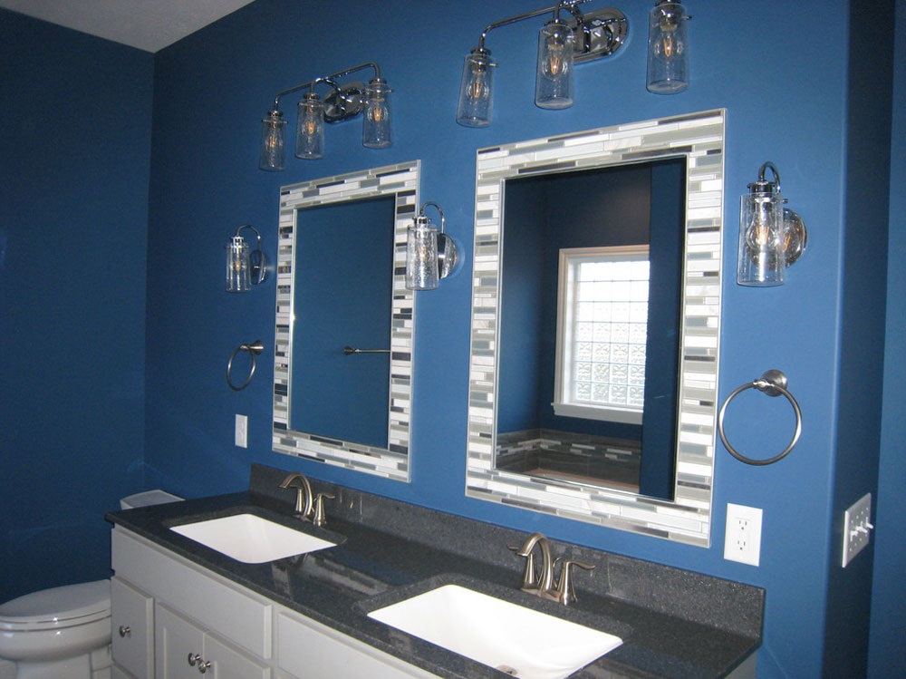 синяя ванная комната фото