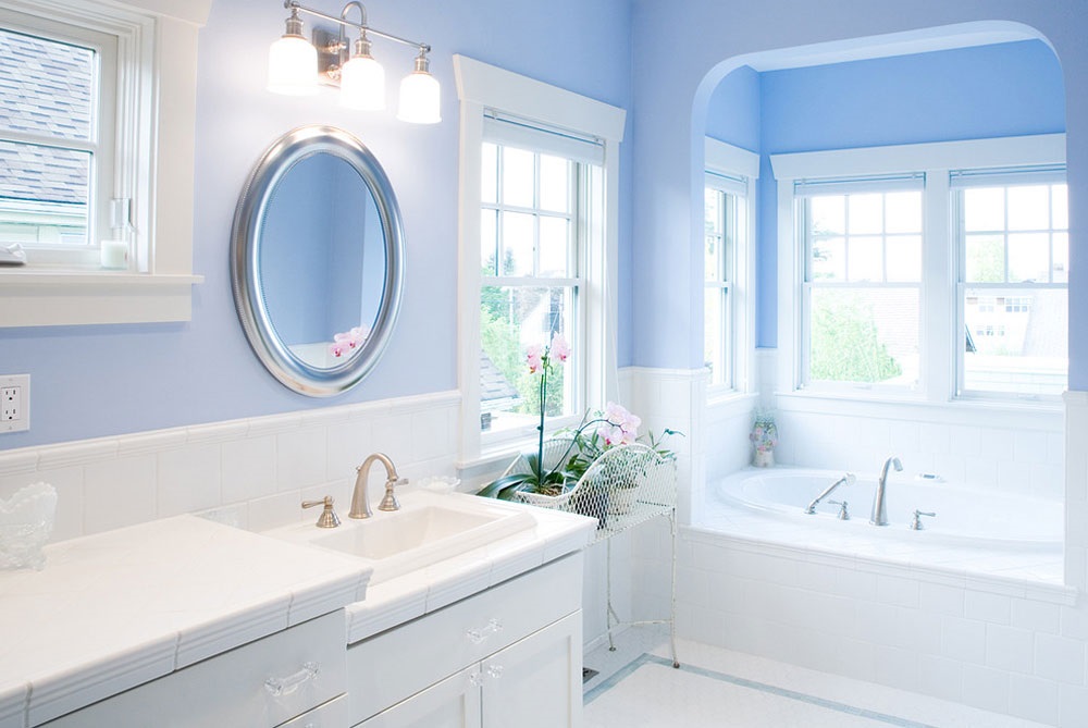 голубая ванная комната фото